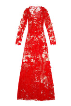 Load image into Gallery viewer, D-Lea Long Devoré Dress - Red
