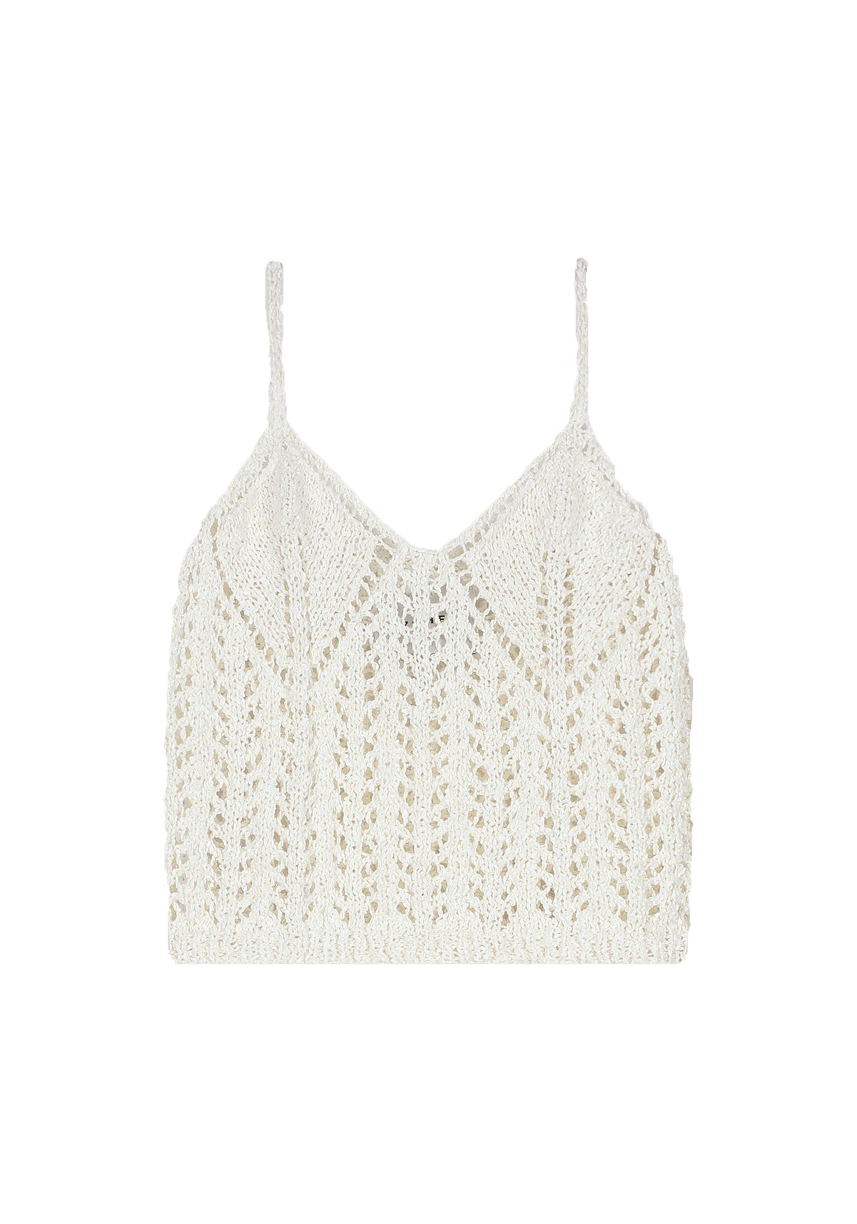 Resort-style knitted tank pullover off-white
