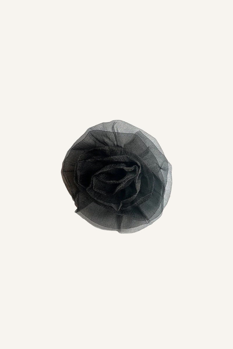 Carrie Flower Rosette - Black