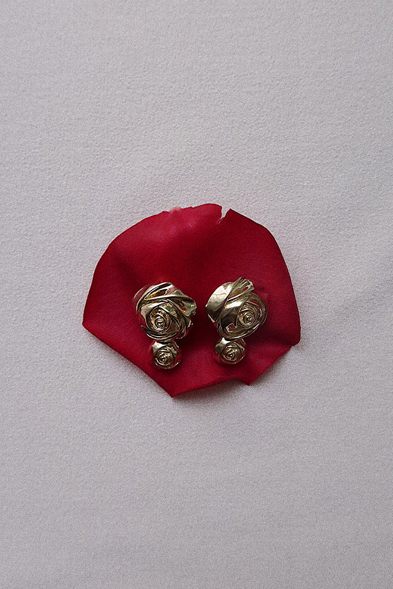 Double Rose Earring - Gold