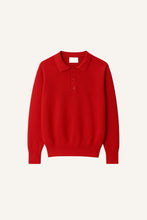 Load image into Gallery viewer, PRE-ORDER. Cashmere Polo shirt - Perfect red
