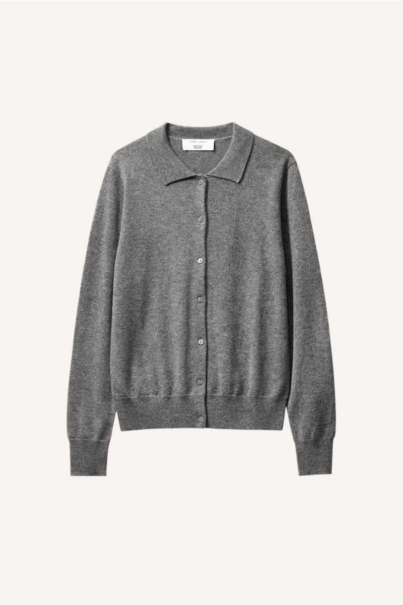 Cashmere Cardigan - Grey Melange