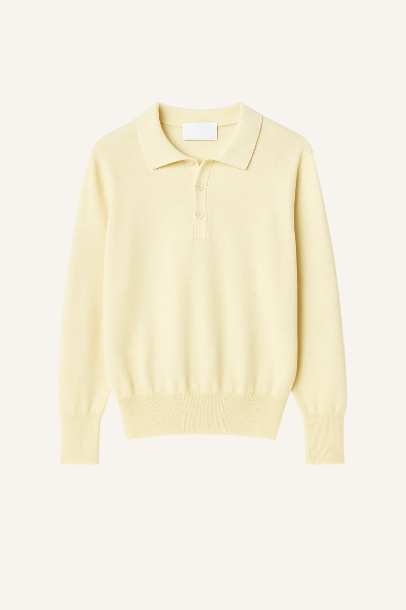 Cashmere Polo shirt - Butter Yellow