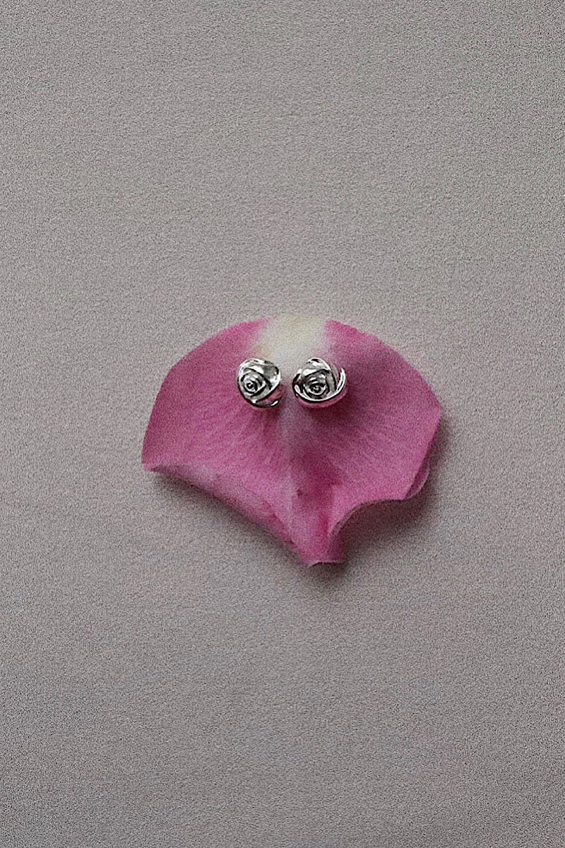 Rose Stud Earring - Silver