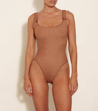 Load image into Gallery viewer, Domino Swimsuit Metallic cocoa
