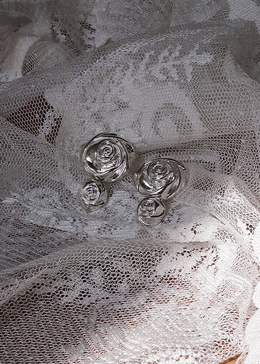 COMING SOON Double Rose Earring - Silver