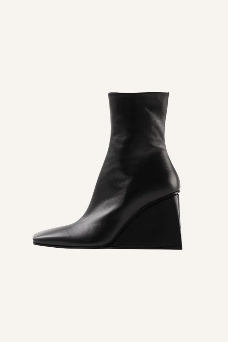 Akira Leather Ankle Boots - Black