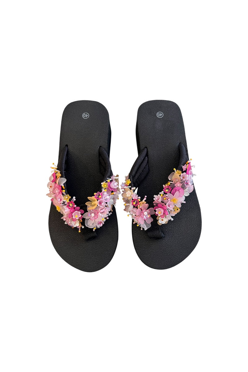 Beaded Flip Flop - Pink
