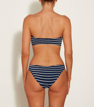 Load image into Gallery viewer, Jean Bikini - Stripe crinkle navy/white
