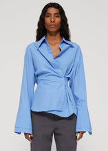 Load image into Gallery viewer, Lingerie detailed asymmetrical poplin shirt
