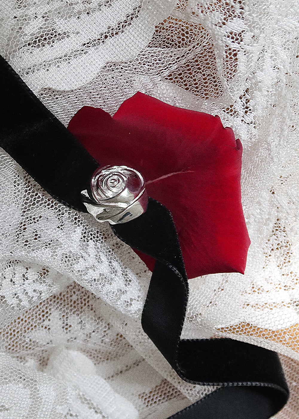 COMING SOON Rose Choker Necklace - Silver