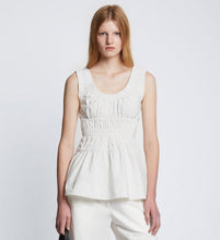Load image into Gallery viewer, Poplin Gathered Tank Top - Off White
