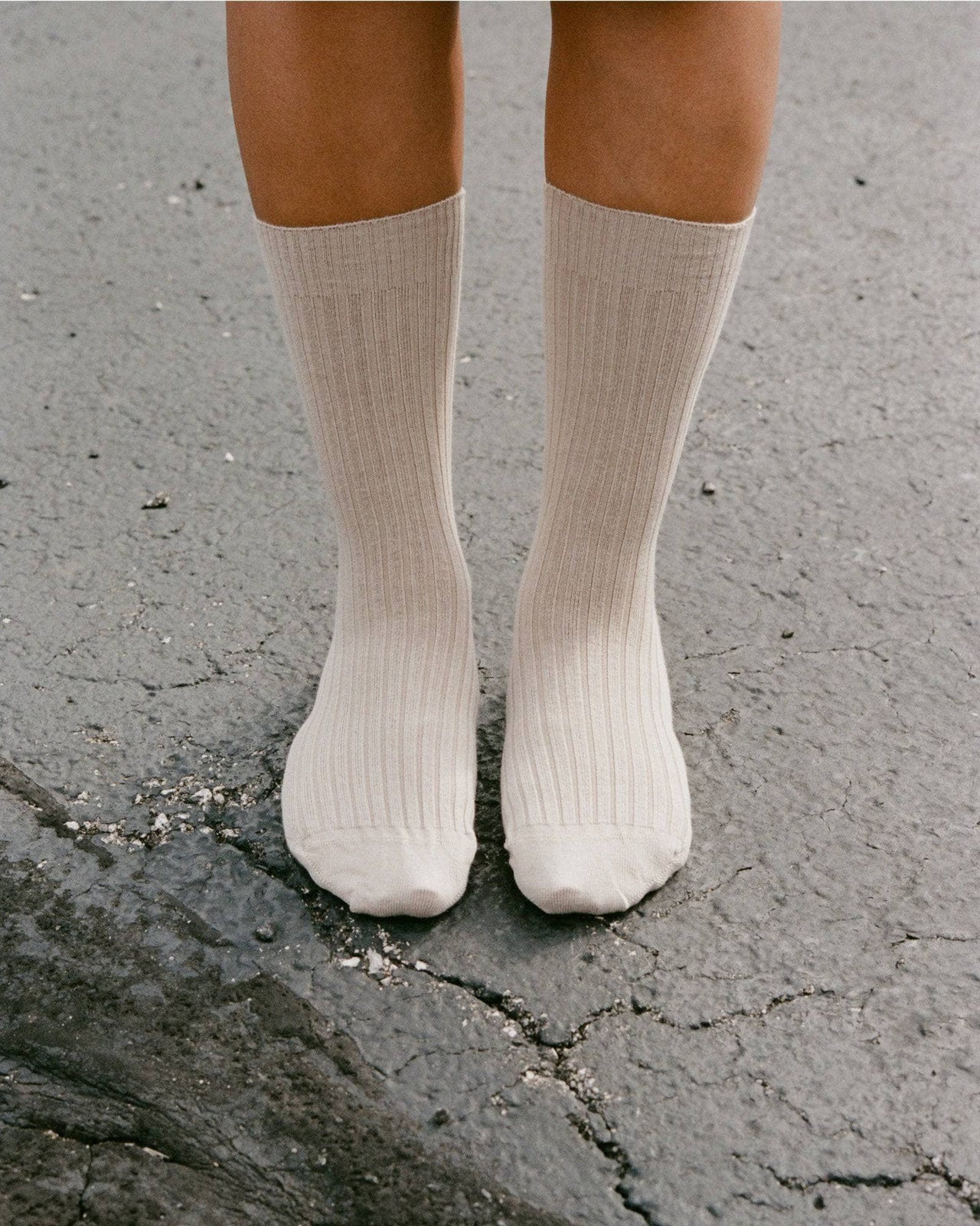 Rib Ankle Socks Undyed