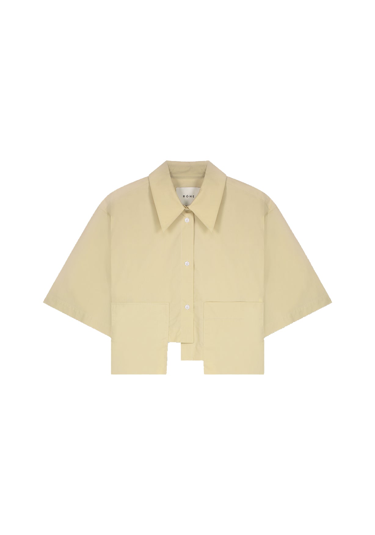 Uneven Short Sleeve Shirt - Flax