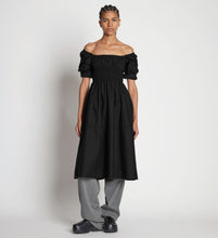 Load image into Gallery viewer, Square Neck Poplin Dress Black
