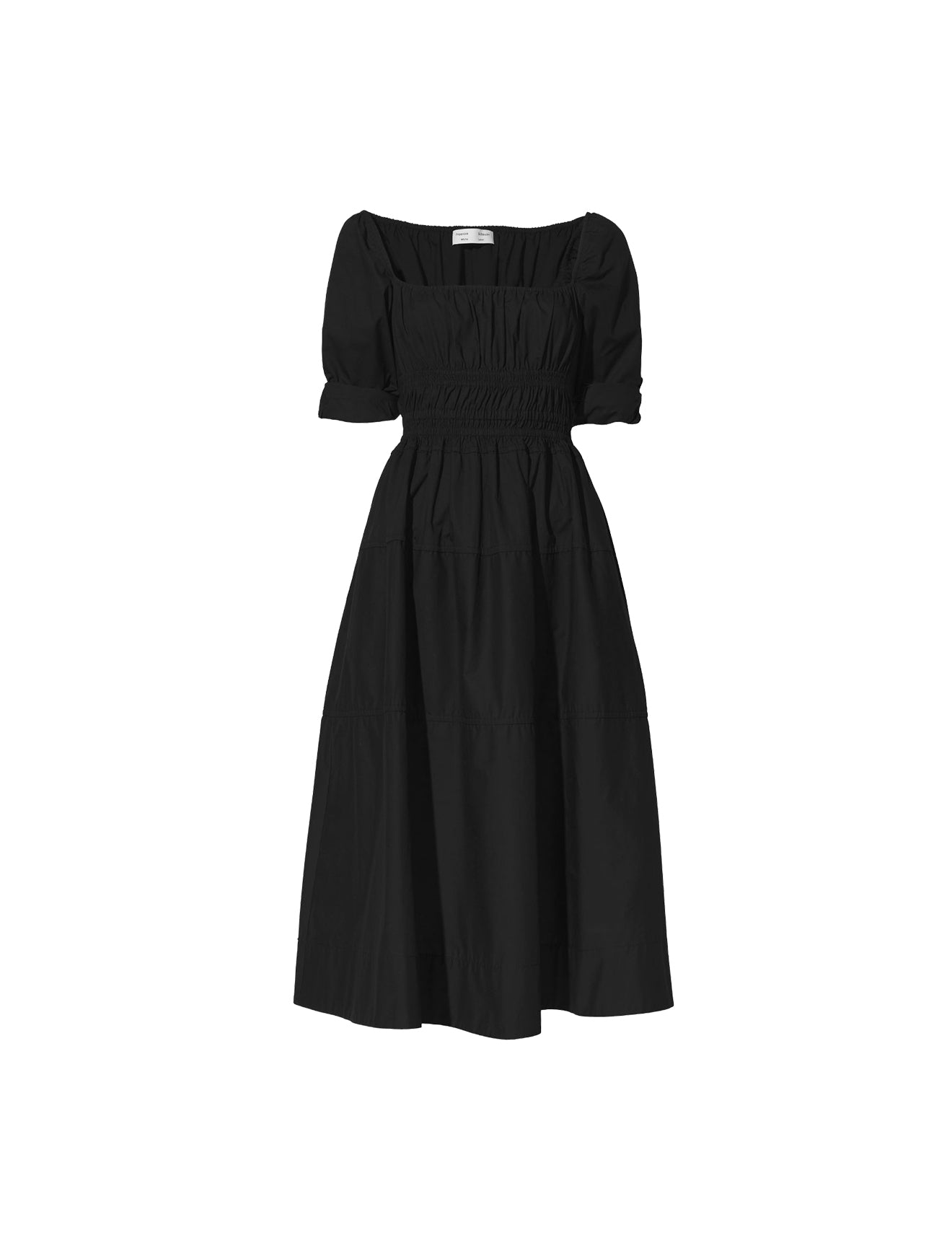 Square Neck Poplin Dress Black