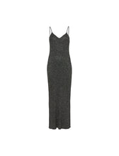 Load image into Gallery viewer, Lurex Maxi Dress Black/Silver
