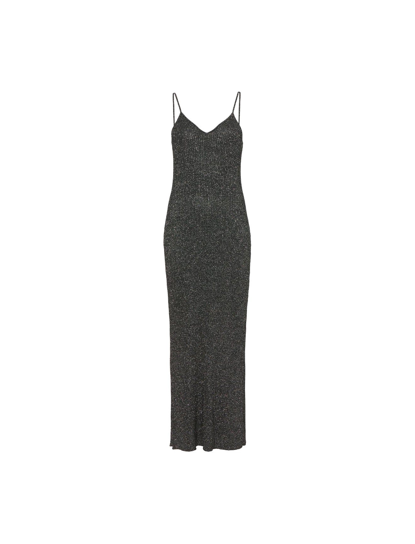 Lurex Maxi Dress Black/Silver