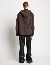 Load image into Gallery viewer, Melton Hooded Jacket Brown
